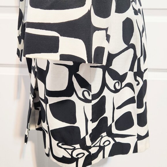 Women's Alfani Black and White Lined Belted Jacket with 3/4 Sleeves Size Medium - Picture 9 of 15